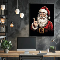 Santa Claus Cheerful Red Traditional Christmas Artwork Poster