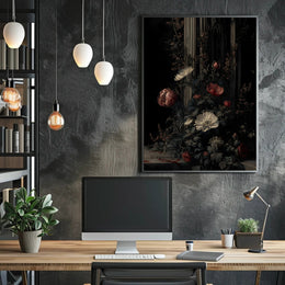 Dramatic Floral Elegance: Artistic Poster PosterGoat