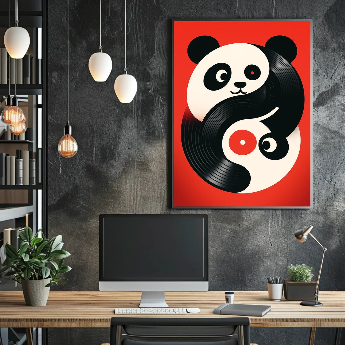 Yin-Yang Panda Vinyl Poster
