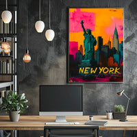 Statue of Liberty Pop Art Urban Cityscape Poster