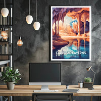 Carlsbad Caverns Travel Poster Vintage Wall Art