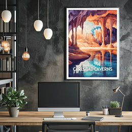 Carlsbad Caverns Travel Poster Vintage Wall Art