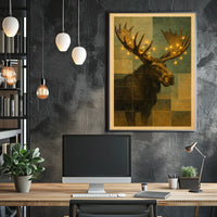 Illuminated Moose Poster