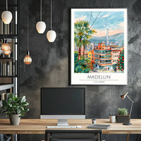 Medellin Cityscape Poster PosterGoat