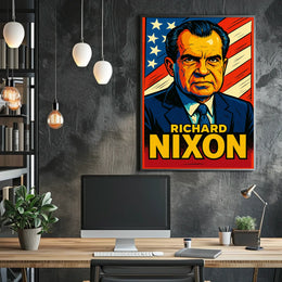 Richard Nixon Poster Historic Portrait Wall Art Decor