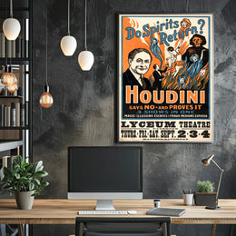 Houdini Magic Illusion Show Vintage Cultural Poster