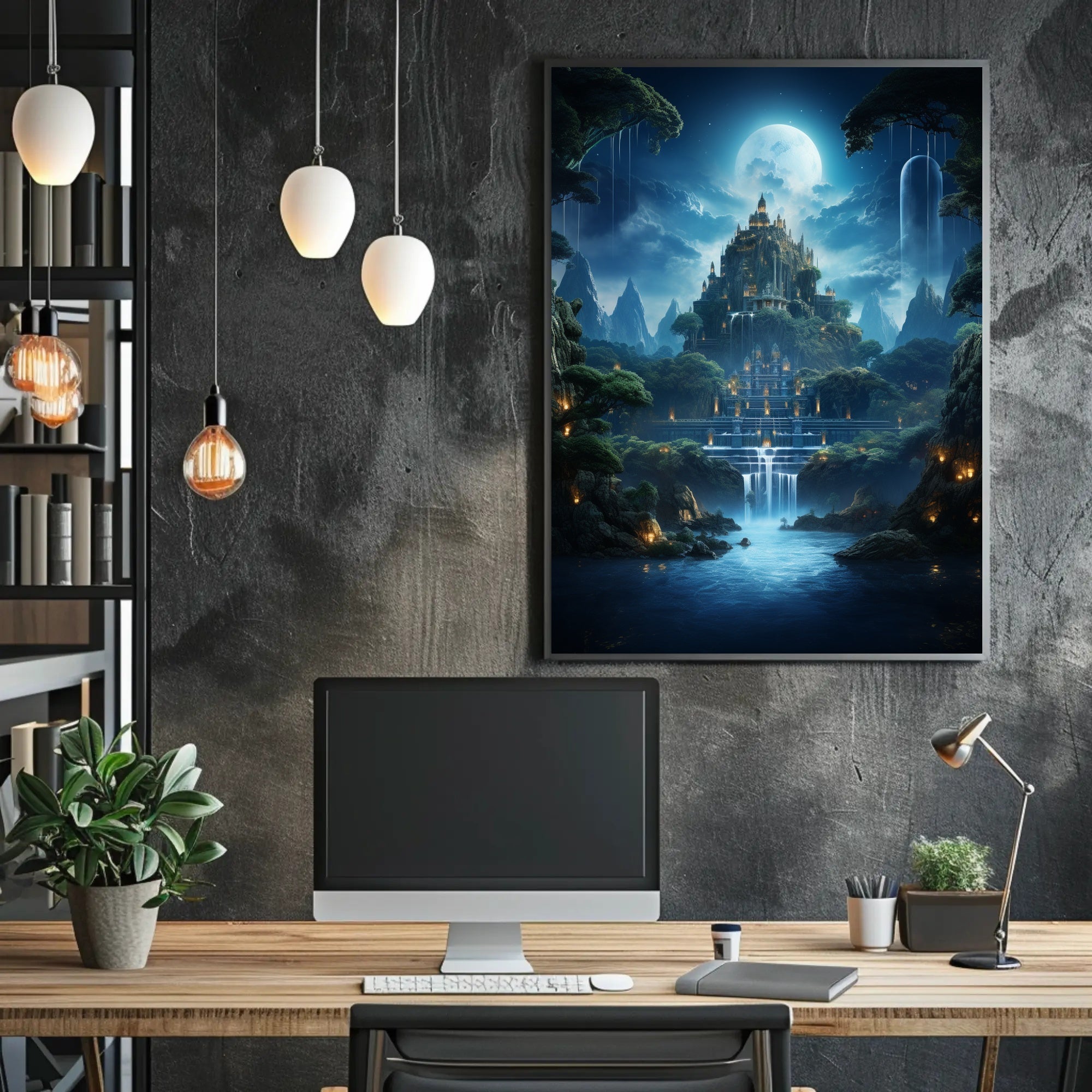 Enchanted Moonlit Castle Poster