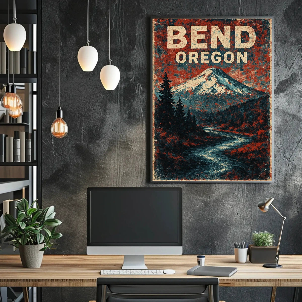 Bend Oregon Scenic Wanderlust Photography Realism Poster