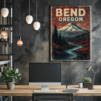 Bend Oregon Scenic Wanderlust Photography Realism Poster