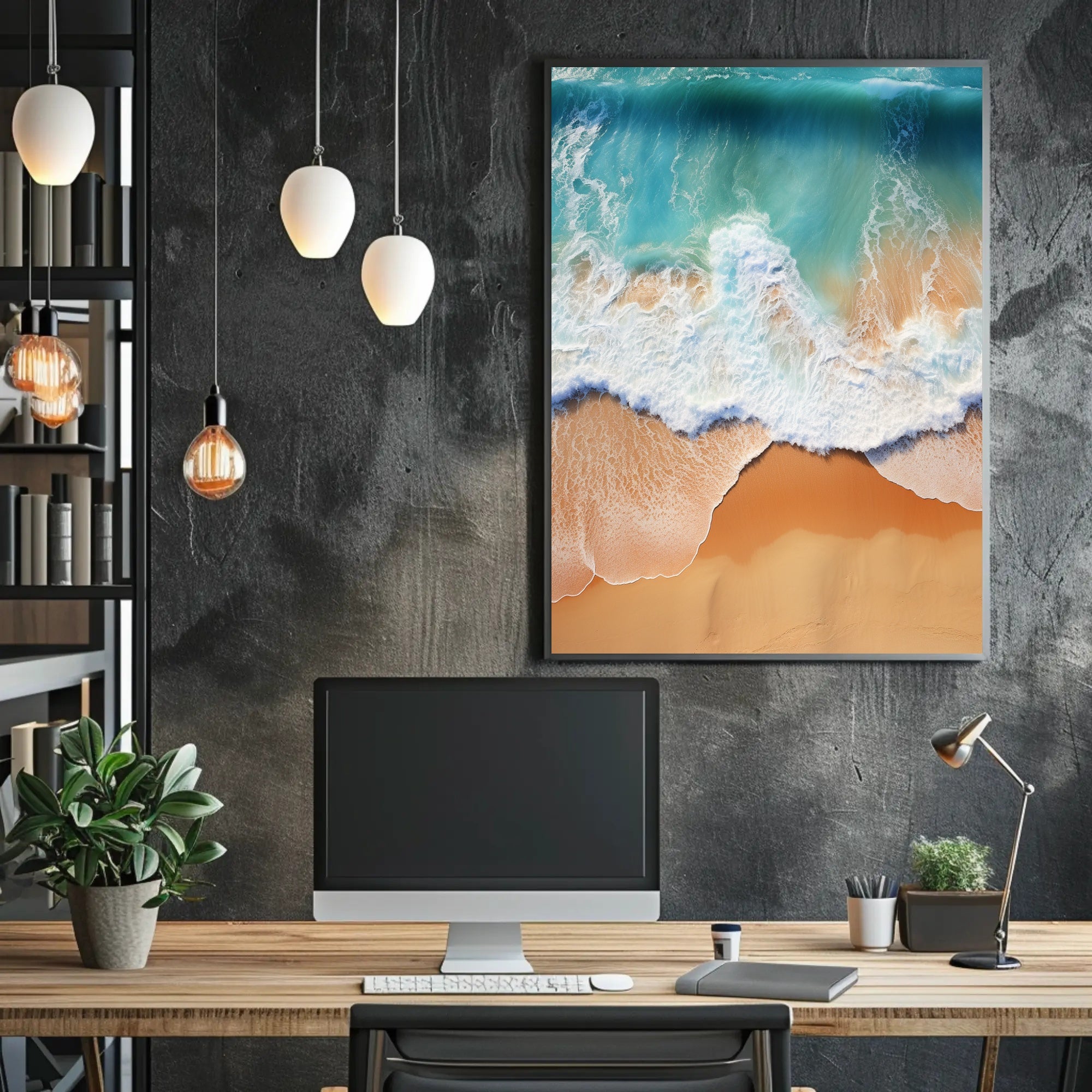 Ocean Waves And Sandy Shore Poster