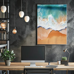 Ocean Waves And Sandy Shore Poster