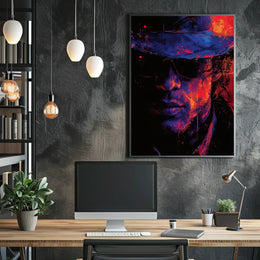 Mystery Noir Abstract Art Poster: Enigmatic Persona
