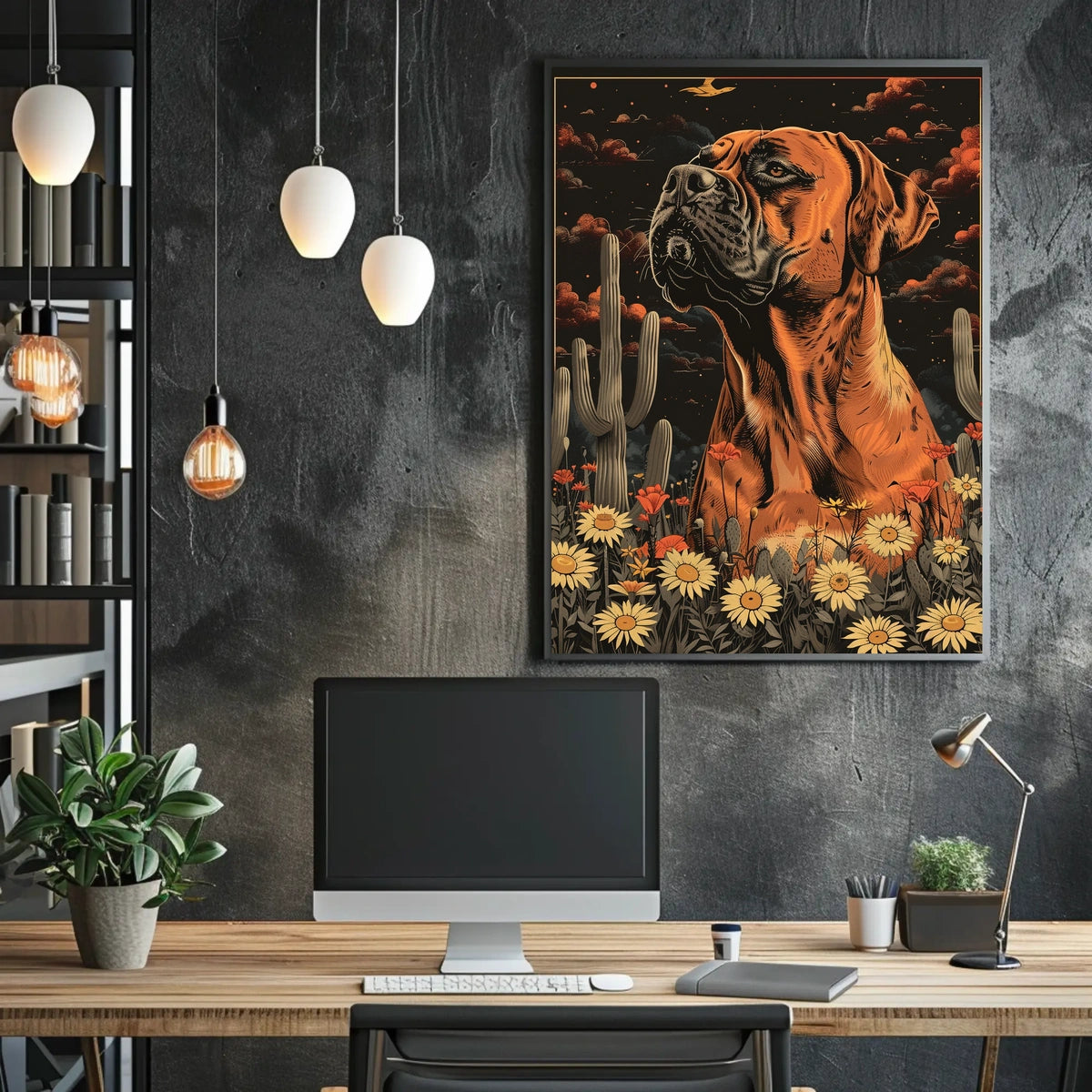 Majestic Canine In The Desert Poster