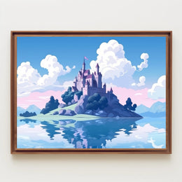 Enchanted Castle by the Lake Poster