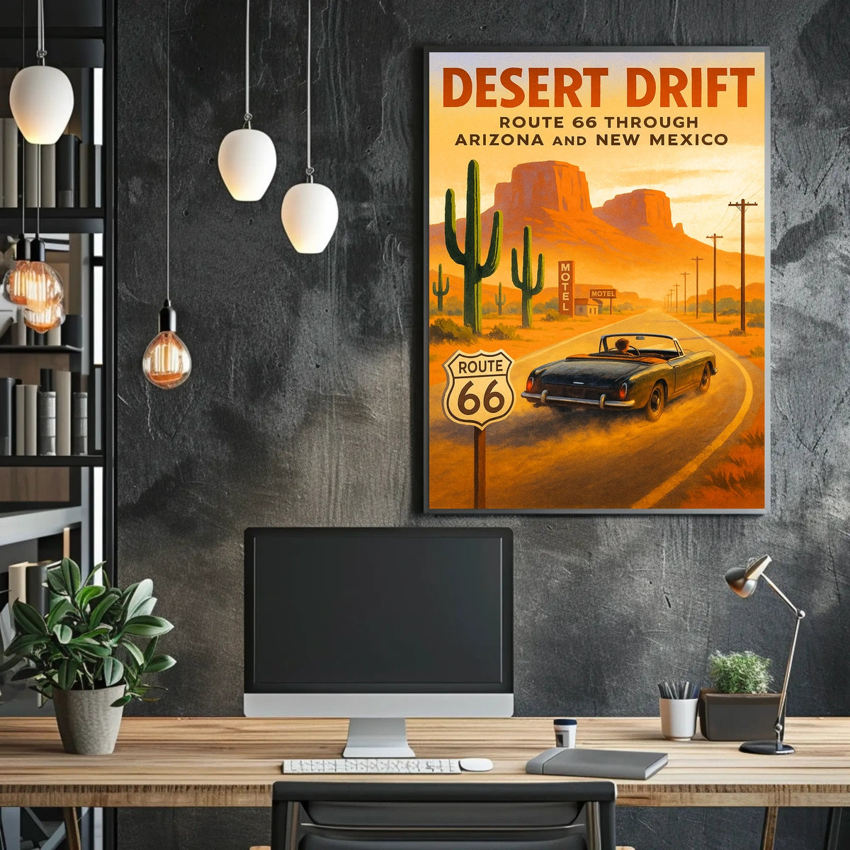 Desert Drift Route 66 Adventure Poster