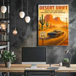 Desert Drift Route 66 Adventure Poster
