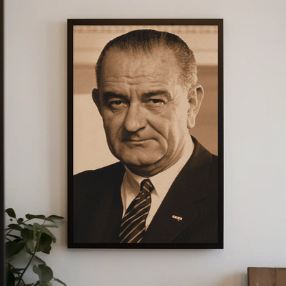 Lyndon Johnson 36th President Sepia Photo