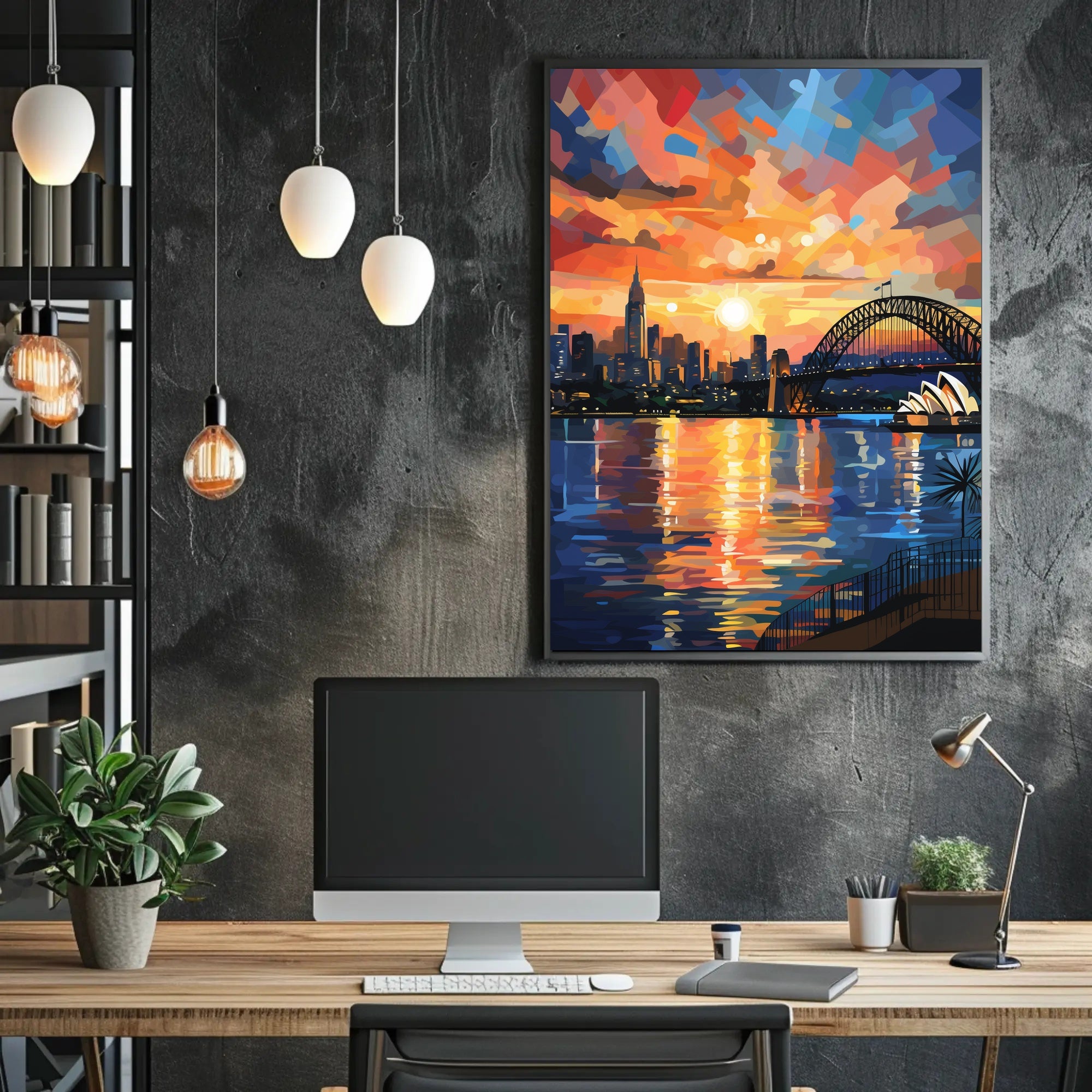 Sydney Sunset Over Iconic Landmarks Travel Poster