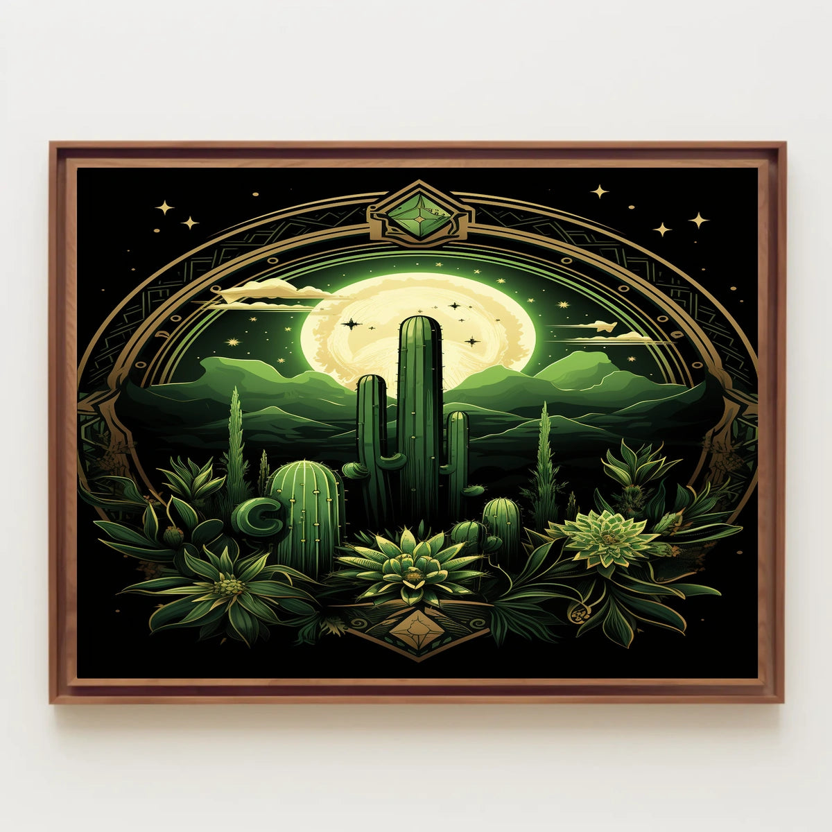 Desert Moonlit Oasis Poster