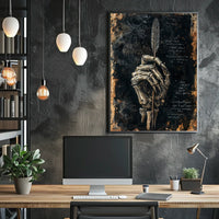 Artistic Skeletal Hand Feather Abstract, Artistic, or Pop Culture Poster
