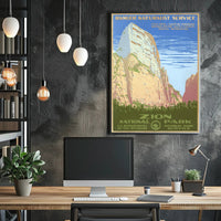 Zion National Park Vintage Ranger Poster Print