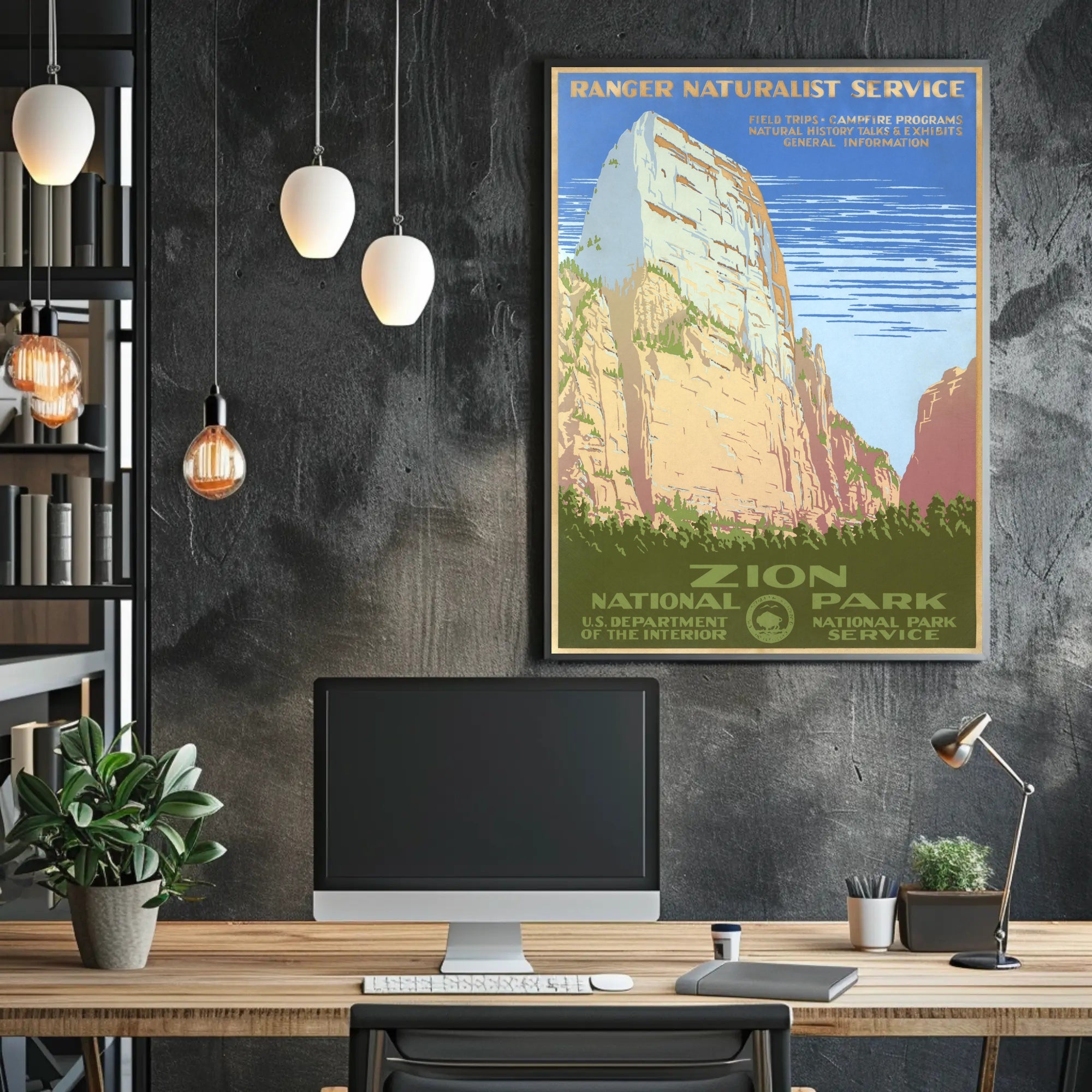 Zion National Park Vintage Ranger Poster Print