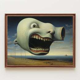 Surreal Floating Head Seaside Abstract Artistic Poster