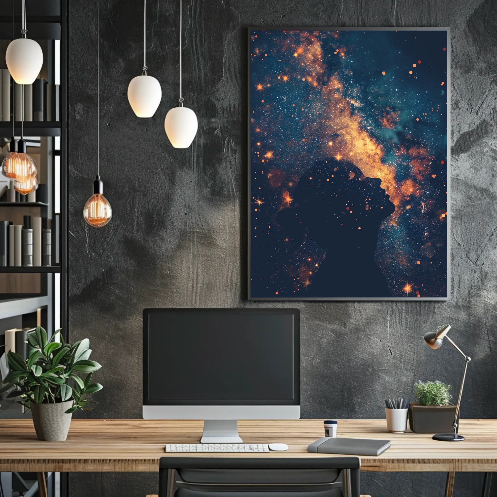 Cosmic Contemplation Art Print Poster for Home Decor PosterGoat