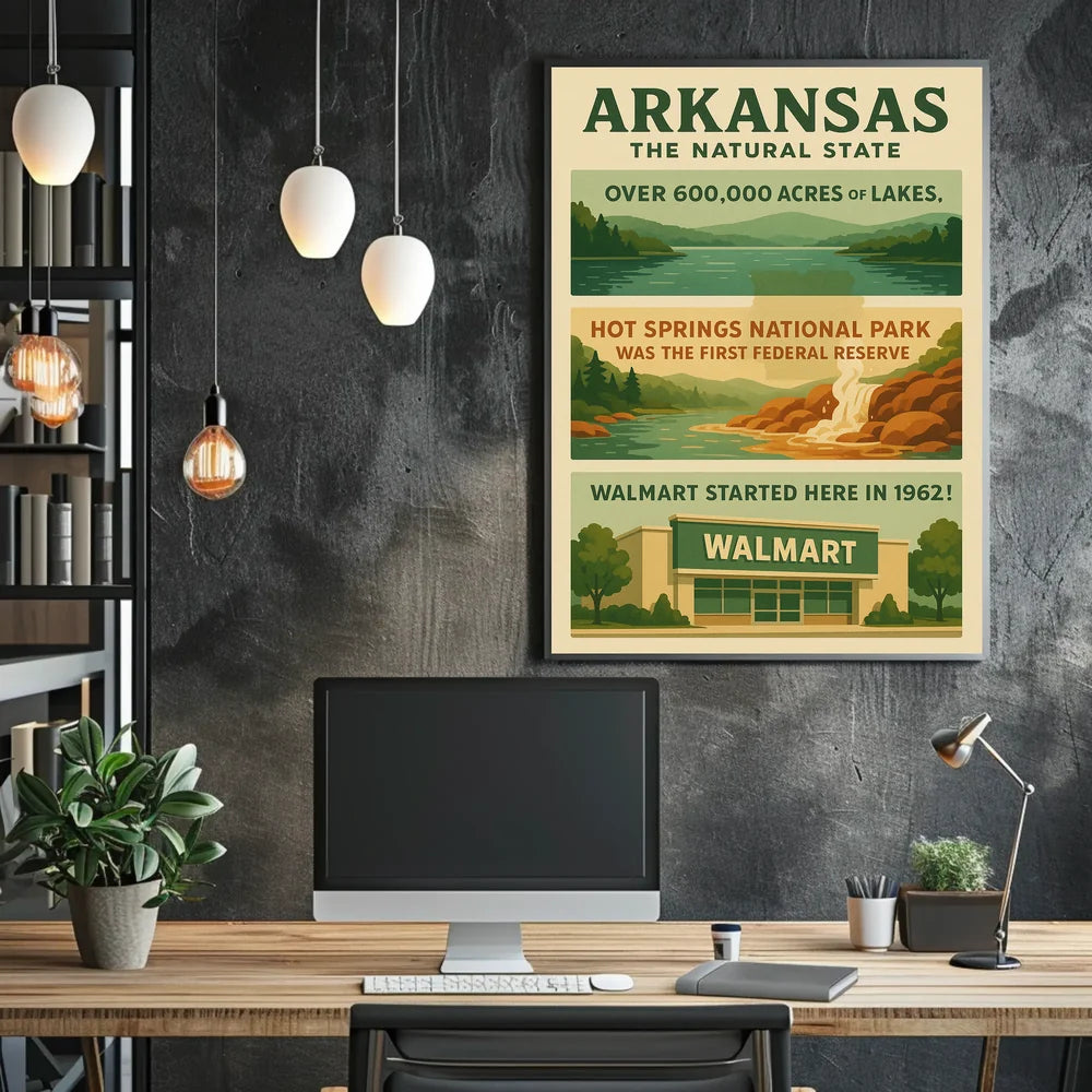Arkansas Natural Beauty and Lakes Travel Poster