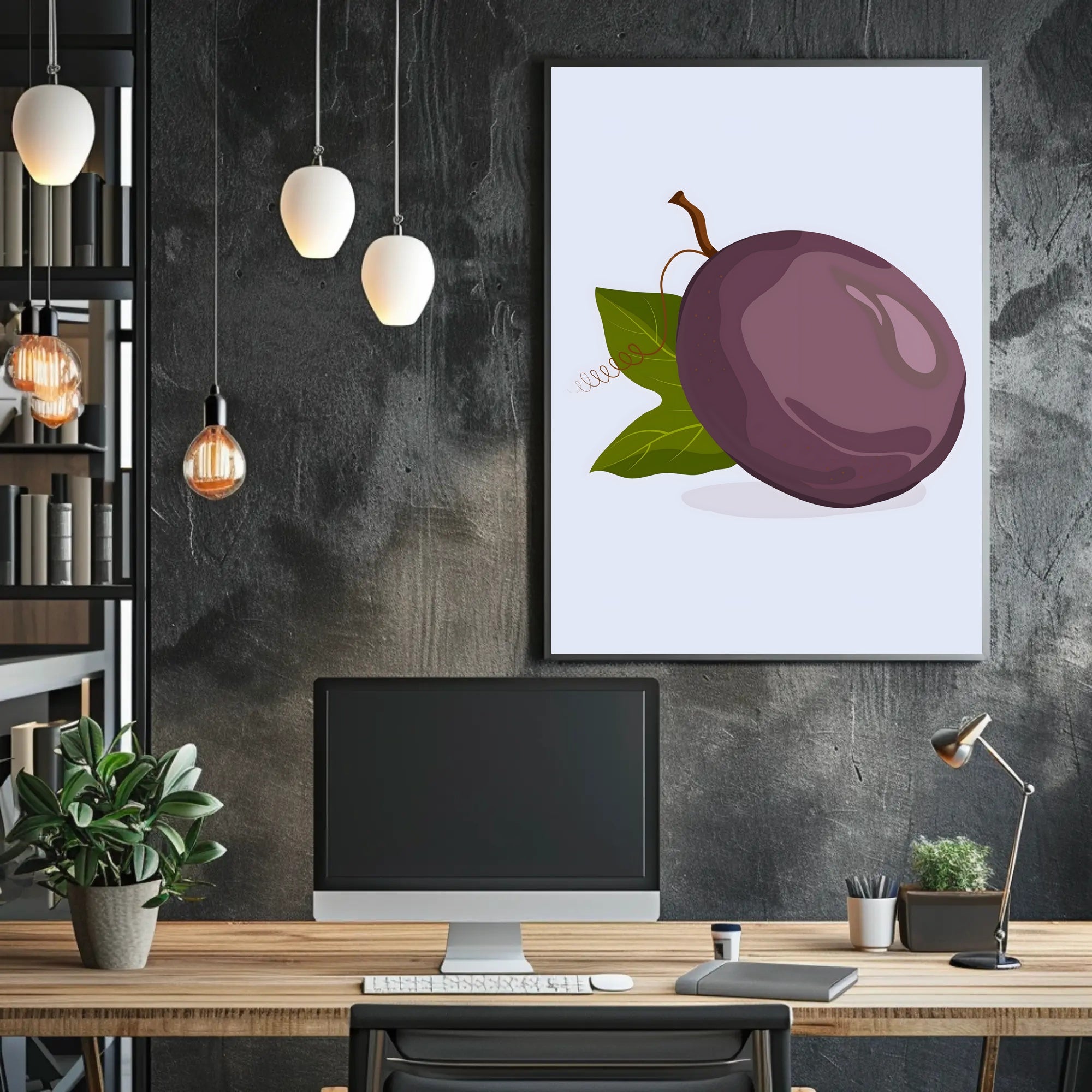 Plum Illustration Poster