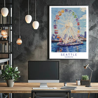 Seattle Ferris Wheel Poster PosterGoat