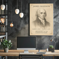 James Madison 4th President Sketch Poster Art Print PosterGoat