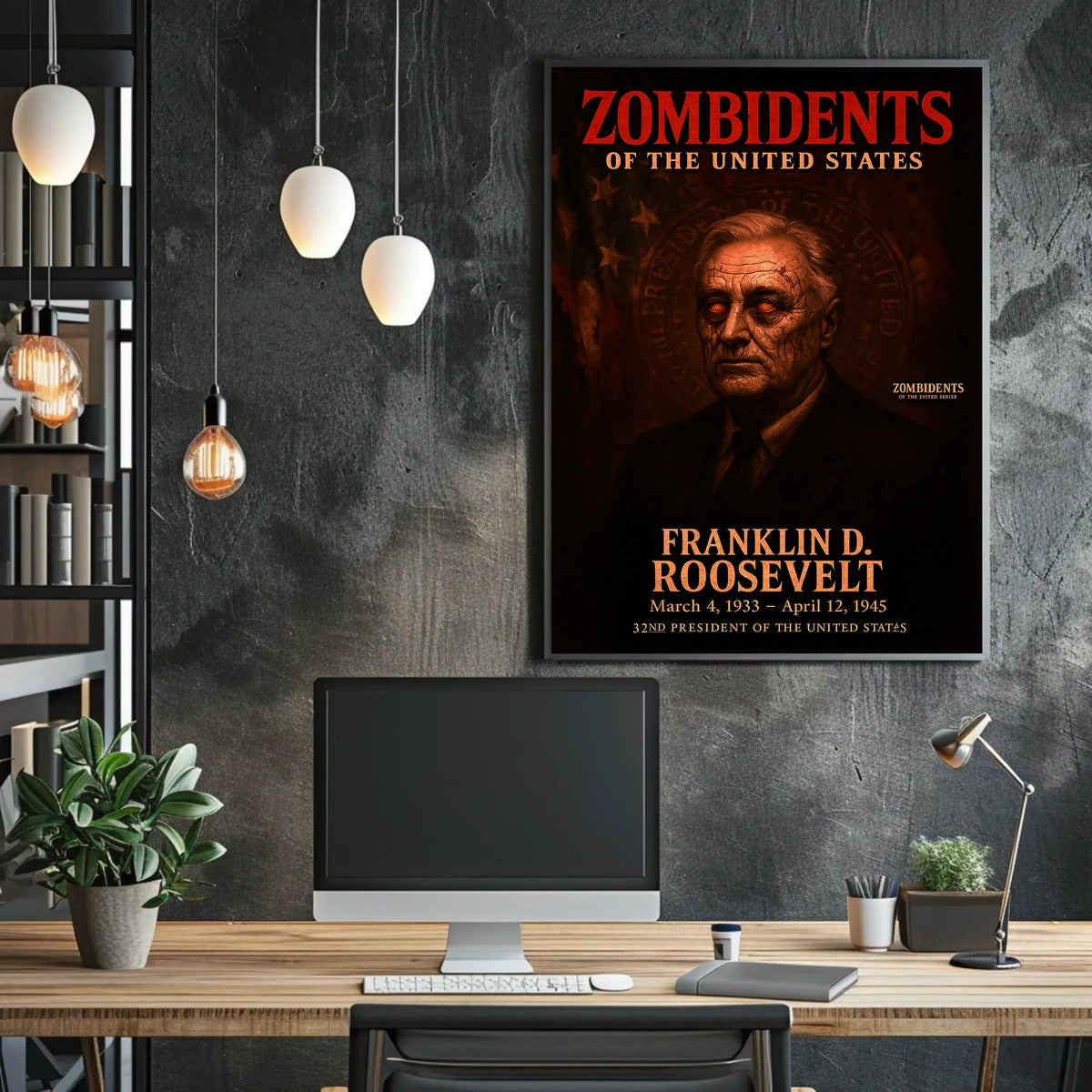 Franklin D. Roosevelt 32nd President of the United States Zombidents Poster Series