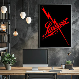 Laurant Energy Logo Bold Cursive Artistic Poster
