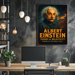 Albert Einstein Relativity Vintage Science Poster
