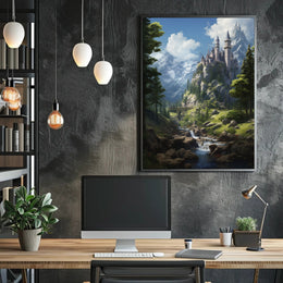 Enchanting Castle Landscape Fantasy Art Print - Artistic Poster