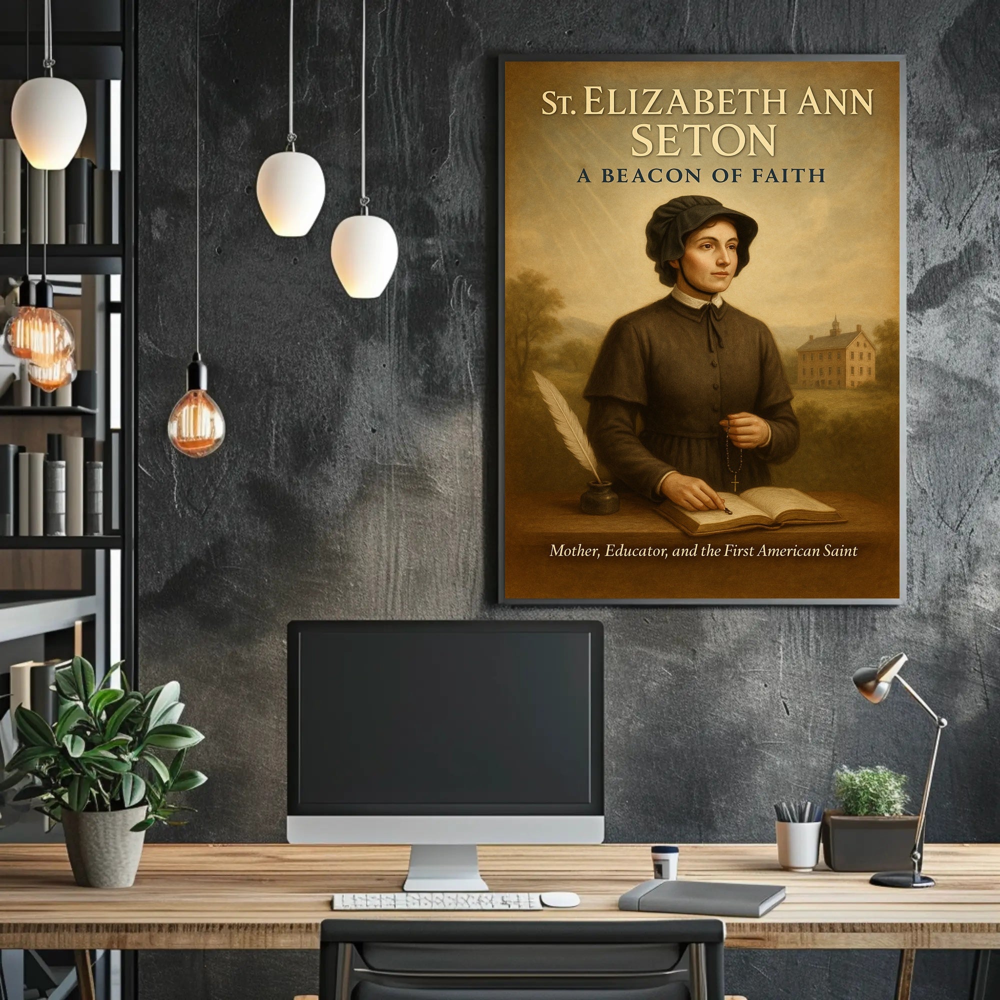 St Elizabeth Ann Seton Vintage Religious Poster