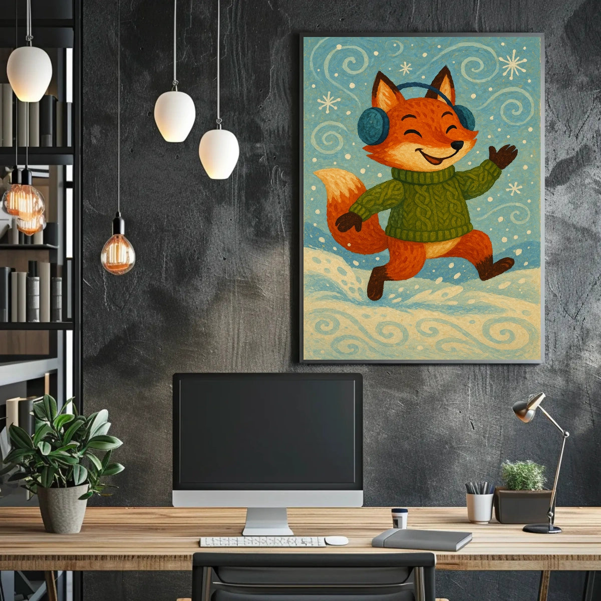 Winter Fox Delight Poster