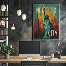 New York City Vibes Poster Modern Urban Skyline Wall Art