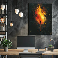 Ignite Your Space: Abstract Flame Art Poster