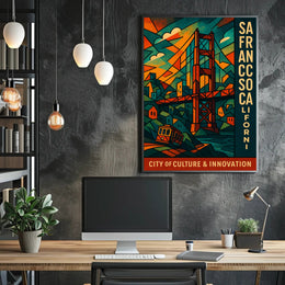San Francisco Modern Cityscape Poster Wall Art