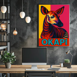 Vibrant Okapi Portrait Poster