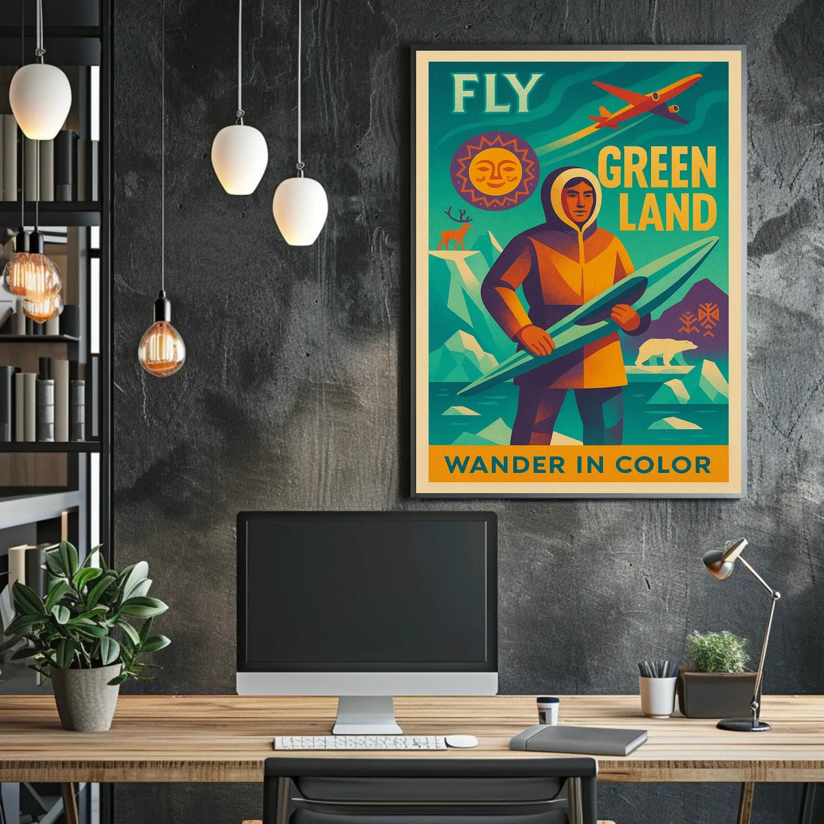 Fly Greenland Wander In Color Poster