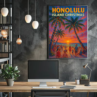 Honolulu Island Christmas Poster