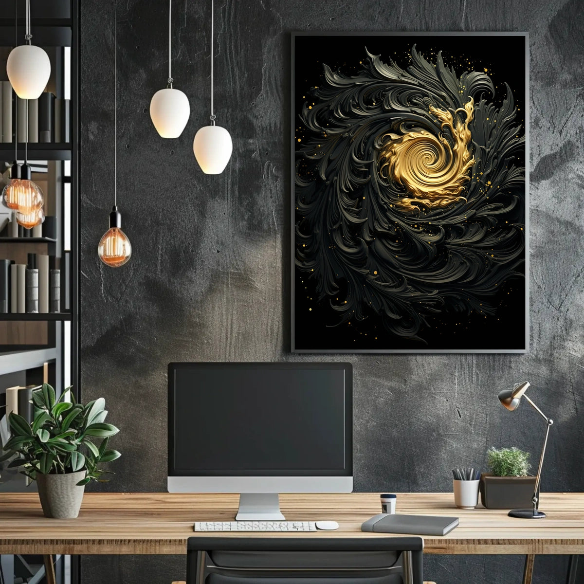 Golden Spiral Vortex: Abstract or Artistic Poster