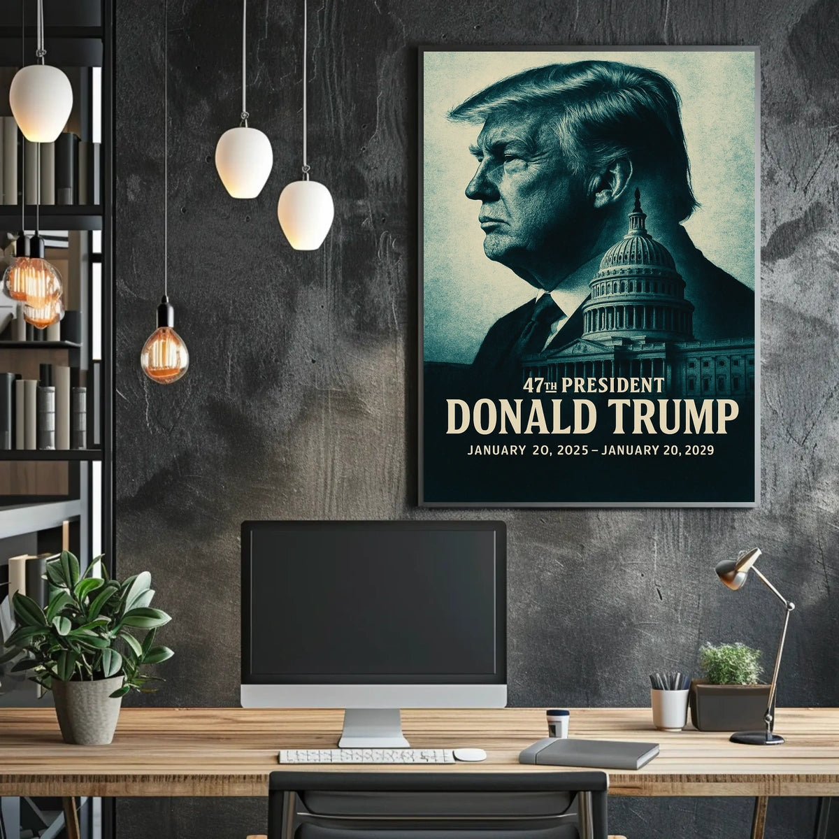 Iconic Donald Trump 47th President Leadership American History Scenic Art Poster