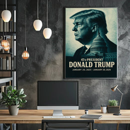 Iconic Donald Trump 47th President Leadership American History Scenic Art Poster