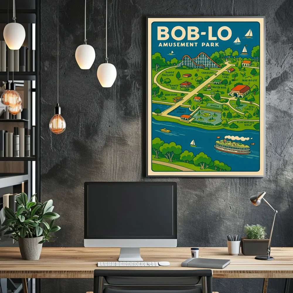 Retro Amusement Park Abstract Art Poster