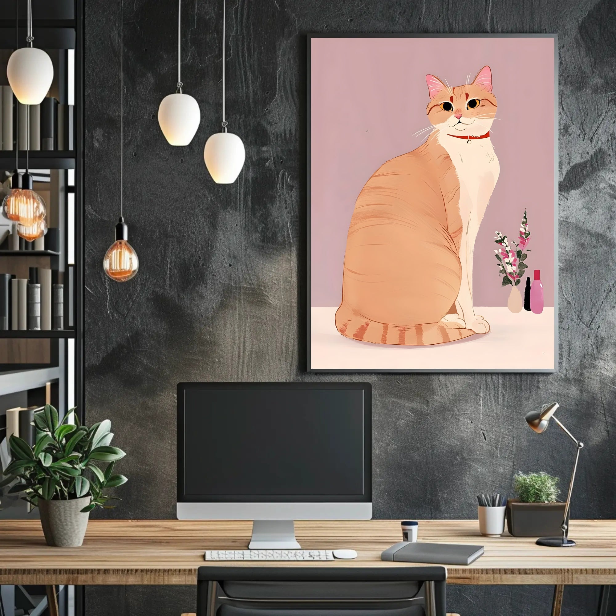 Regal Cat Portrait Poster Vintage Animal Wall Art