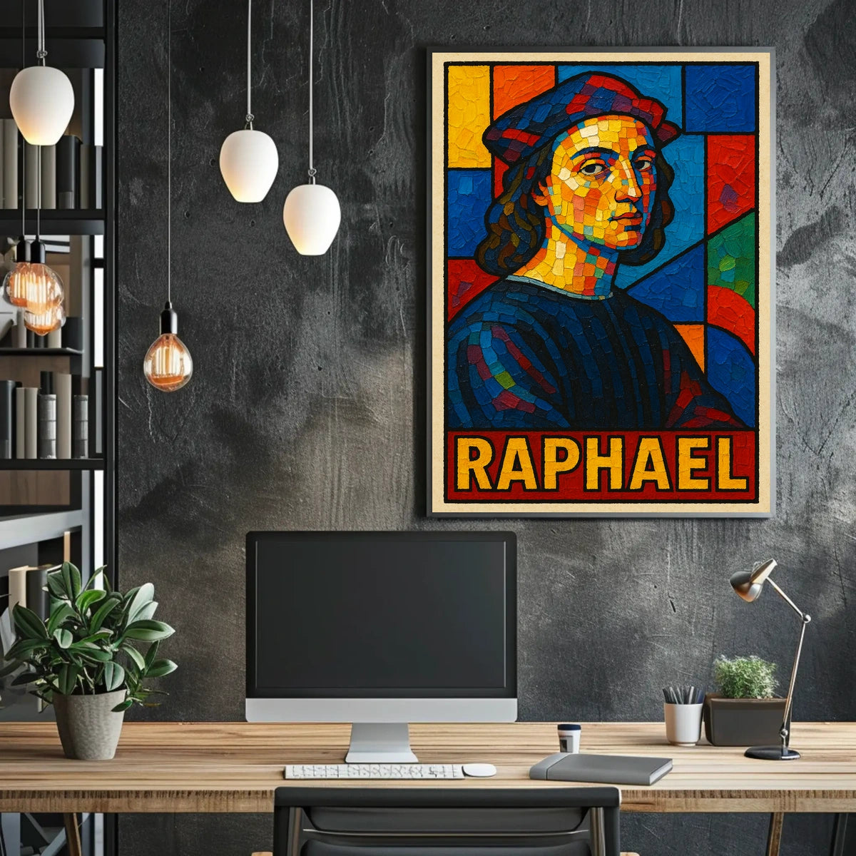 Raphael Mosaic Portrait Poster